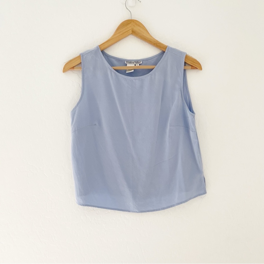 Vintage silk cropped sleeveless blouse size PL